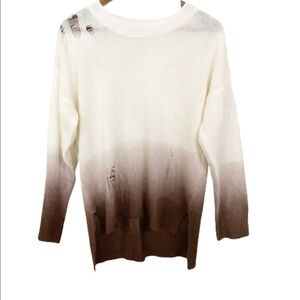 Distressed Ombré Purple & White Vestidos Sweater